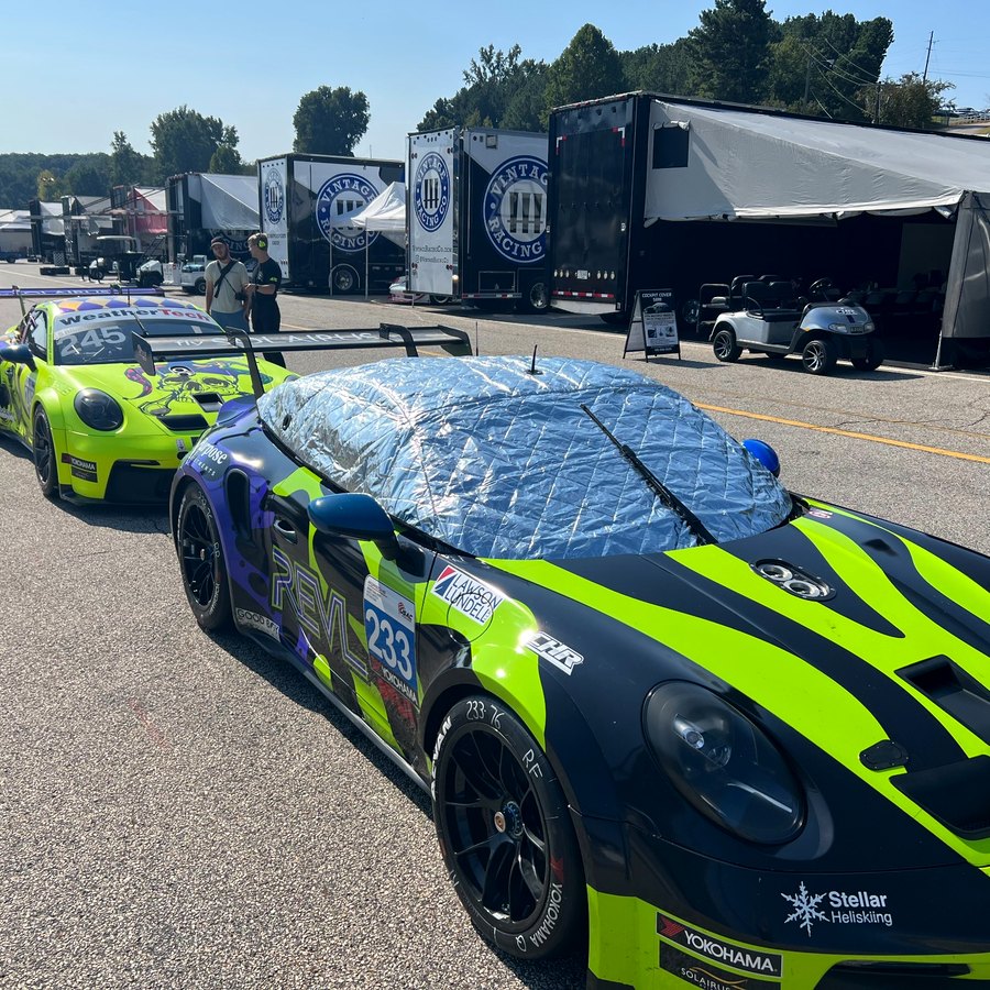 CHILLTOPS cover installed on Porsche race car